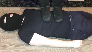 teen girl trampling boy in uggs and gray socks domination & femdom fetish