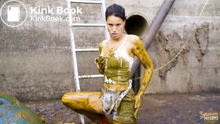 Christy Ley in the manure pit