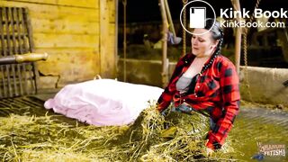 Farmer girl Bettys messy mistake - bathing in cowshit