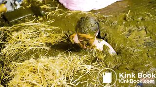 Farmer girl Bettys messy mistake - bathing in cowshit