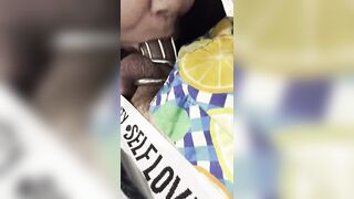 Femdom sissy chastity cage blowjob tease