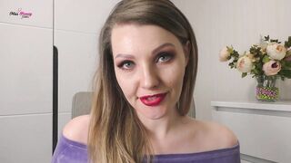 Red lips and tongue tease