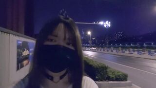 Crossdresser | Trap Girl Dick Flash With Short Jeans, And Jerk off In Public Toilet