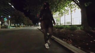 Crossdresser flashing strangers near train station