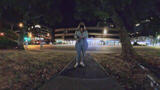 Crossdresser flashing in public and followed by strangers