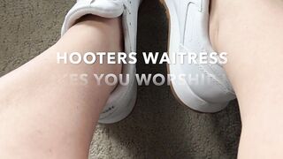 EXTENDED PREVIEW - HOOTERS WAITRESS MAKES YOU WORSHIP HER FEET - FOOT FETISH - PRINCESS JERSEY