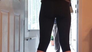 My Wife Wet Her Leggings in front of the Delivery Guy
