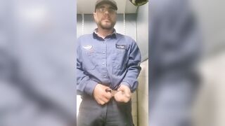 Eating another massive load in the bathroom at work