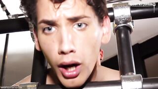 Czech Twink gets chained and tormented by big cock master! Drilling his asshole and mouth