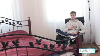 Pale Cutie Phoenix Fingers His Pink Asshole Until He Cums!
