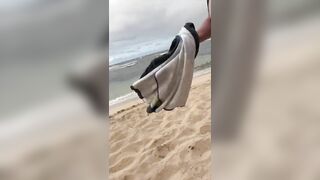 Naked and Hard on a Public Beach (Cumshot at the End)