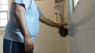 Real I caught me husband jacking off in the shower!!