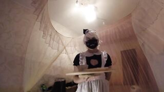 I GIVE A BLOWJOB TO BEAUTY SISSY FEMBOY MAID AND HE CUM