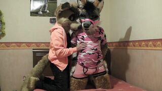 Fursuit bondage fleshlight fun