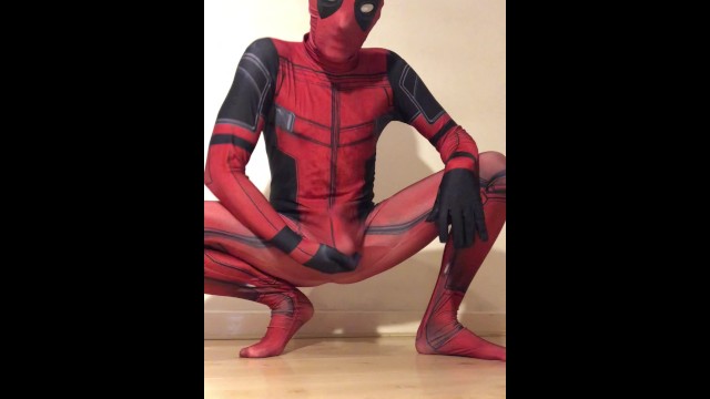 WANKING in my New DEADPOOL Outfit ** Rock HARD COCK & Super HORNY **