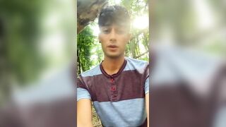Twink farts long loud and wet - outdoor