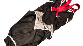 Yoga in a Mizuno swimming suit Personal belongings of a married woman with a desire to be cuckolded
