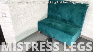 High Heels Worship, Nylon Toes Sucking And Foot Gagging Part 1