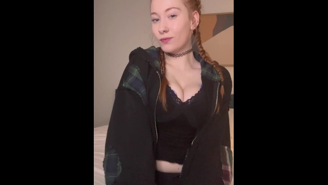aussie redhead Egirl showing off natural big tits
