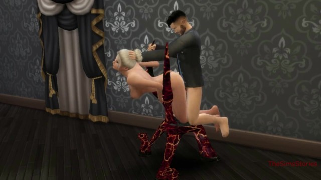 Busty gold digger fucked in the club by a vampire