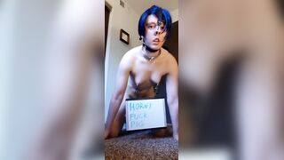 Dragging Heavy Weights from my Dripping Cunt for Live Public Webcam - Pain and Humiliation