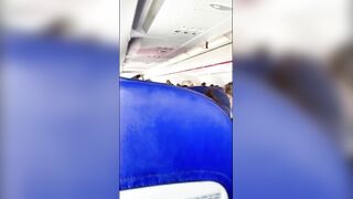 Pussy play and great handjob on a plane - RISKY PUBLIC FLIGHT !