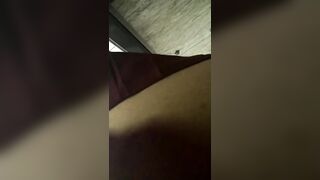 Crazy girl showing her FAT CLIT in Public place!