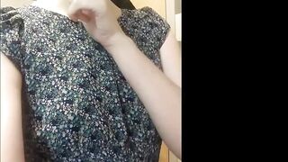 Pissing on the Floor in a Public Bathroom in Garters