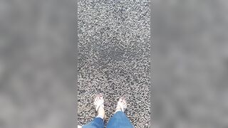 Teens Quick Public piss on CR 6969