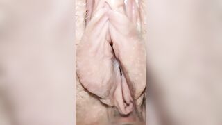 See the Vagina while Peeing. Close Up Female Urethra, Vulva, Pussy Lips - So Wet and Pissy