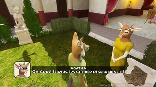 3D Furry game Vestina. Furry girl was selling cookies on the street and invited her to visit