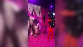 Dominatrix Tania trainning her sissy and spanking