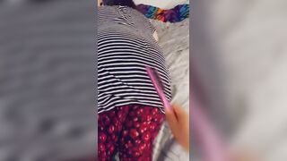 Thicc trans girl gets her ass spanked hard with a hairbrush #008