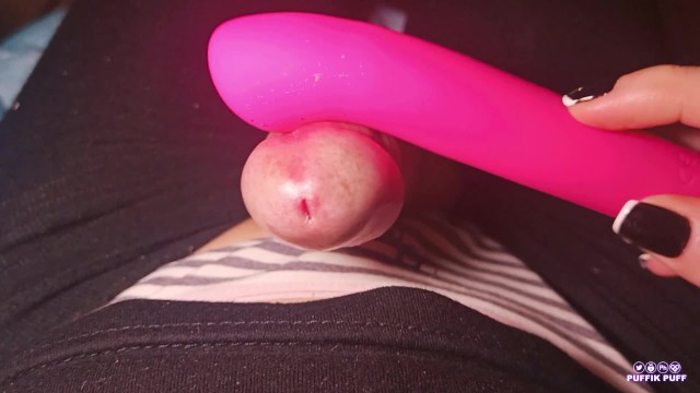 POV my pp playing with vibratjr and cum