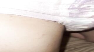 showing off his goodnites diaper before bed