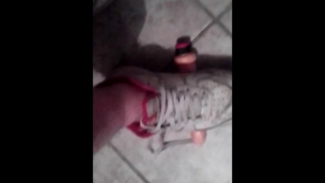 Teen Boy in Sneaker tramples on Dildo