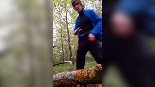 young tourist urinates in a forbidden place