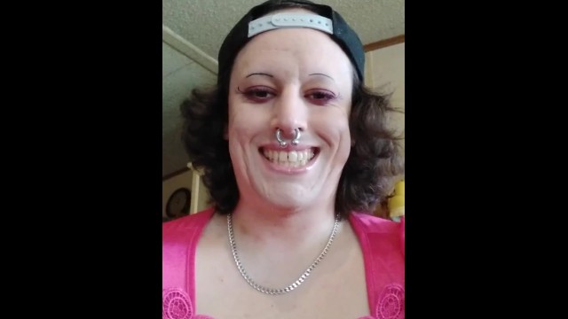 piercings and makeup sissy girl transgender gurl in pink