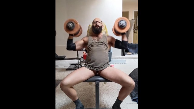 Trans Guy Workout Showing Pussy