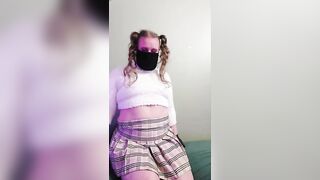 Playing with My Pretty Pink Nipples. Slutty Femboy in Pentagram Harness and the Cleanest White Socks