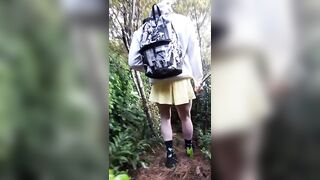 Upskirt caught in the forest