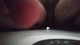 Peeing in the tub making a puddle