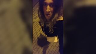 Crossdresser public walking