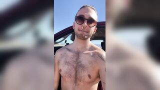 FTM trans man public piss in the desert