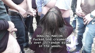 Hot wife gangbanged by over 10 strangers in the woods