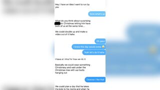 Wife and girlfriend surprise husband with threesome for Christmas - takes turns fucking