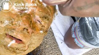 Black Man Shits, Pisses & Cums in Closeted Newsman's Mouth & Face