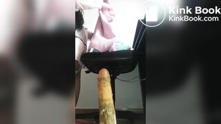 Latina Teen Riding Shitty Dildo