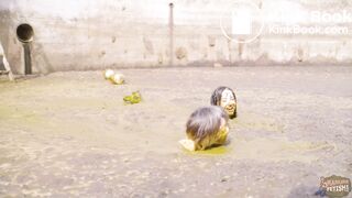 Manure Party Pit - Lesbian in cowshit