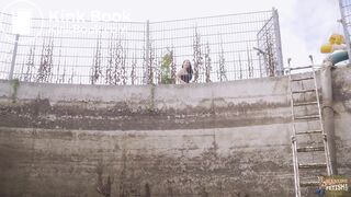 Manure Party Pit - Lesbian in cowshit